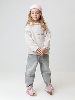 КР 302857/бежевый 4002 к609 джемпер (худи) для дев