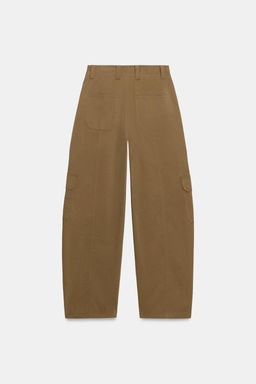 PANTAL?N BARREL BOLSILLOS CARGO SET / Khaki - Zara фото 7