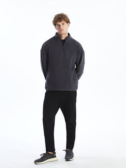 Dik Yaka Uzun Kollu Polar Erkek Fermuarl? Sweatshirt