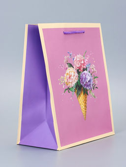 Цена за 2 шт. Пакет подарочный ламинированный Цветочная радость 18?22.3?10 см