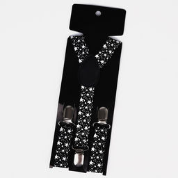 Подтяжки детские, ширина 2.5 см, цвет чёрный/белый