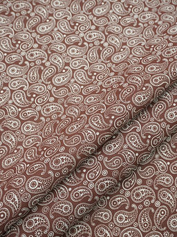 Бязь Белые огурчики на коричневом, ш.1.5м, хлопок-100%, 122гр/м.кв - Купава фото 2