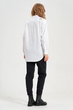 рубашка из тонкого хлопка в стиле OVERSIZE    с кокеткой на спине - А+б коллекция фото 12