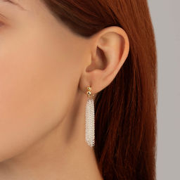 Серьги металл Цепи сборка, цвет серебряно-золотой, 2 см