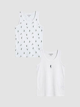 Bisiklet Yaka Erkek ?ocuk Atlet 2li