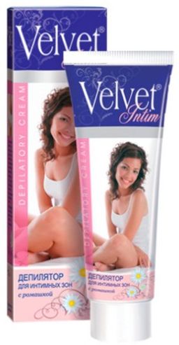 Депилятор "Велвет" для интимных зон с ромашкой (100 мл).16 /7124/
