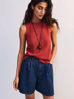 Джинсовые шорты со складками ZR2605092325-104 / Zarina