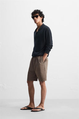 100% LINEN KNIT POLO SHIRT - Zara фото 4