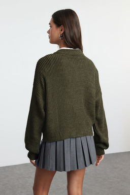 Haki Genis Kal?p Bomber Yaka Fermuarl? Triko H?rka TWOAW24HI00153