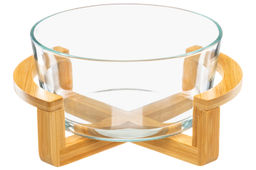 Блюдо для сервировки и запекания 1,4 л 21,5*18*10,5 см GLASKRAFT круглое с бамбуковой подставкой - Elan gallery фото 5