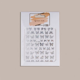 Наклейки для ногтей Сияющие бабочки, металлизированные, голография, цвет серебристый - Queen fair фото 3