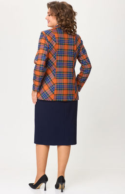 Костюм БелЭльСтиль 412/597 клетка терракот+синий фото 5