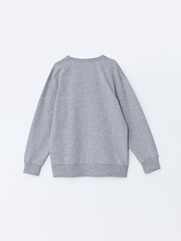 Bisiklet Yaka Uzun Kollu Bask?l? K?z ?ocuk Sweatshirt - Waikiki фото 2