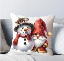 Наволочка декоративная новогодняя 45х45 на молнии, без наполнения