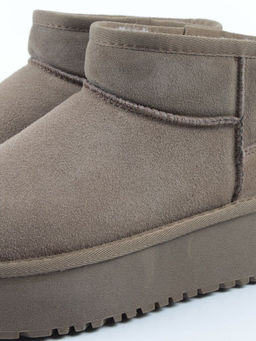 04-PF8520-6 KHAKI Угги женские (натуральная замша, 100% шерсть)