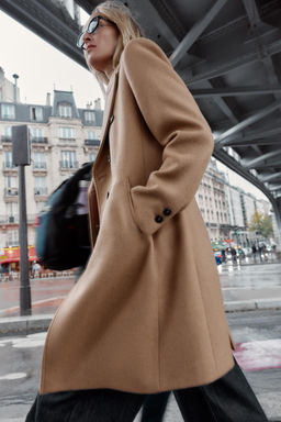 DOUBLE-BREASTED COAT WITH SHOULDER PADS - Zara фото 5