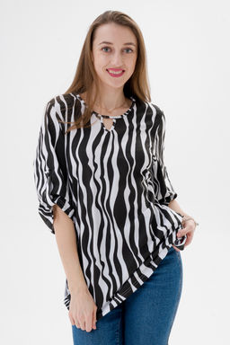 Туника женская из кулирки Полина зебра макси - Амадэль фото 3