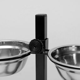 Подставка с мисками, 2500 мл, высота 30 см, разборная, чёрная - Пижон фото 4