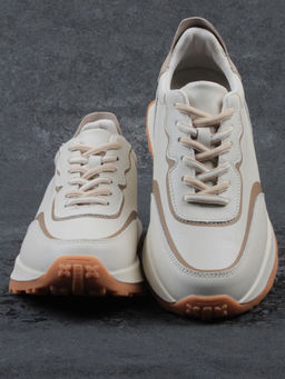 03-YC353-1 BEIGE Кроссовки женские (натуральная кожа)