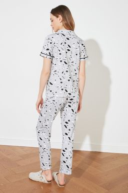 Trendyolmilla Ac?k Pembe %100 Pamuklu Eglence Desenli Biyeli Orme Pijama Tak?m? THMSS19IP0037 фото 13