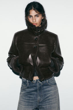 DOUBLE-FACED FAUX FUR JACKET - Zara фото 7