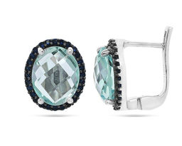 Серьги из серебра топаз, наносапфир, Валинта