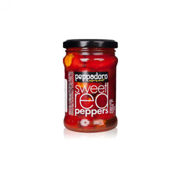 Перец красный сладкий фаршированный сыром peppedoro 250г стекло