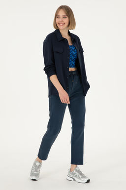 Женская темно-синяя трикотажная рубашка Неожиданная скидка в корзине - U.s. polo assn фото 4