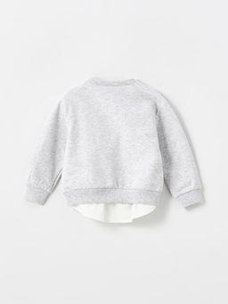 Bask?l? Erkek Bebek Sweatshirt ve Pantolon 2li Tak?m