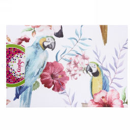 Цена за 3 шт. Салфетка на стол 45*30см плетеная "Попугаи"