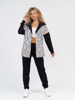 919 Костюм "Черный/буквы/оранжевый"