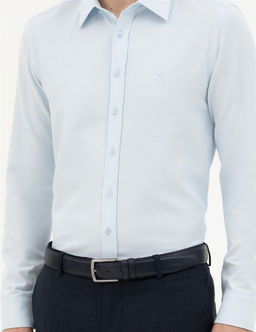 A__k Mavi Slim Fit Uzun Kollu G_mlek