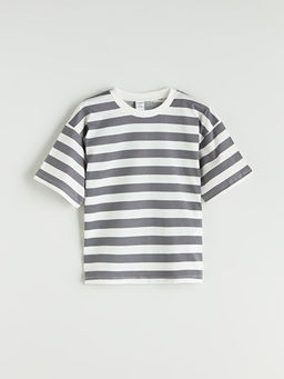 Bisiklet Yaka ?izgili Erkek ?ocuk Ti??rt