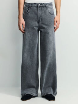 Джинсы wide leg с эффектом стирки / Zarina  фото 2