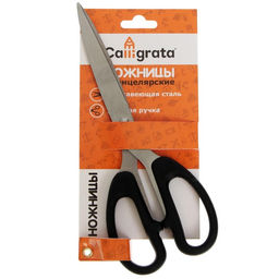 Ножницы канцелярские, 21 см (+-0.5 см), Calligrata Офис, пластиковые ручки, европодвес  фото 3