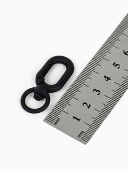 Цена за 2 шт. Карабин Овал с кольцом 3.8?1.7?0.45 см (набор 3 шт.), матовый чёрный