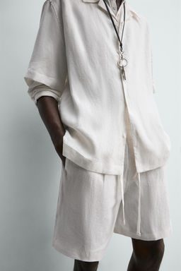 BERMUDA RELAXED FIT 100% LINO / Blanco - Zara фото 16
