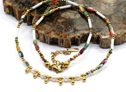 Чокер из циркона с жемчугом цвет микс, 41см