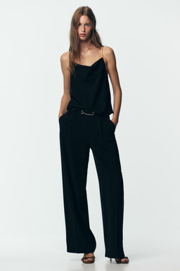 WIDE-LEG TROUSERS WITH CHAIN - Zara фото 10