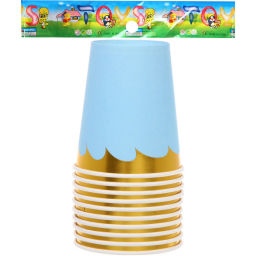 Стакан бумажный 0,2л в наборе 10 шт "Праздничный день", голубой