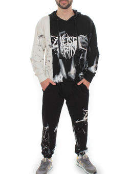 2608/7325 BLACK/WHITE Костюм спортивный мужской (75% хлопок, 20% полиэстер, 5% спандекс) - Fashion фото 2