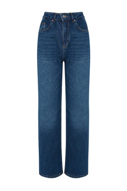 TRENDYOLMILLA Siyah Yuksek Bel Wide Leg Jeans TWOAW24JE00074  фото 27