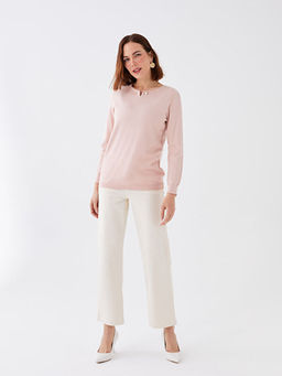 Bisiklet Yaka D?z Uzun Kollu Kad?n Triko Kazak - Waikiki фото 3