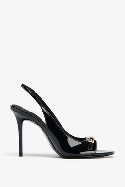 HIGH-HEELED PATENT-EFFECT SANDALS - Zara фото 16