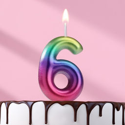 Цена за 3 шт. Свеча в торт «Цифра 6», 5.5 см