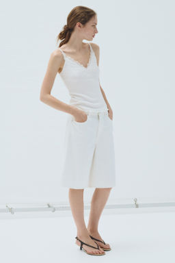 Top de tirantes finos con ribete de encaje - H&m фото 5