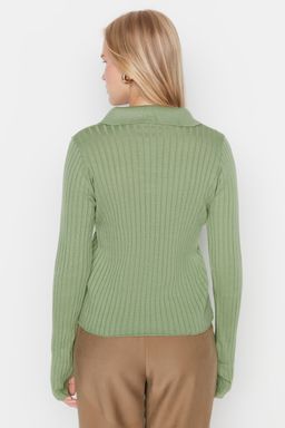 Mint Kol Ucu Detayl? Polo Yaka Triko Kazak TWOAW21KZ1113