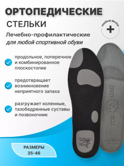 Ортопедические стельки с зонами разгрузки каркасные антибактериальные для спортивной обуви Talus SB  фото 11