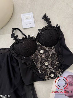 костюм женский в комплекте: корсет, юбка-шорты - Bruno фото 4