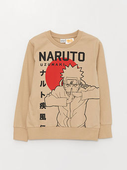 Bisiklet Yaka Naruto Bask?l? Uzun Kollu Erkek ?ocuk Ti??rt - Waikiki фото 2